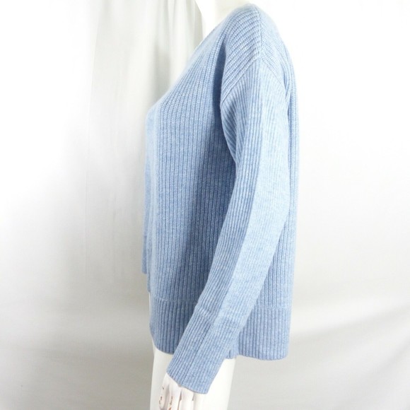 Colour Works by In Cashmere Cashmere Asymmetric Waffle Knit Chambray XL - Picture 7 of 8